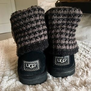UGG black knit boots